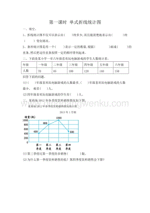 冀教版五年級下冊數學 7.1 單式折線統計圖 同步習題（課時練）
