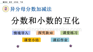 冀教版五年級下冊數學 2.6 分數和小數的互化 PPT課件