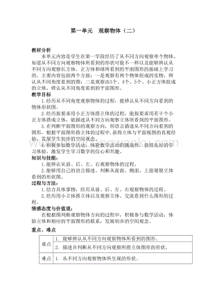 冀教版小學數學四年級下冊 第一單元概述與課時安排 教案