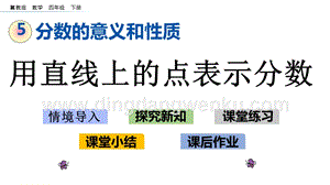 冀教版小學(xué)數(shù)學(xué)四年級(jí)下冊 5.4 用直線上的點(diǎn)表示分?jǐn)?shù) ppt課件