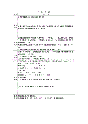 冀教版二年級下冊數學 1.3認識米 學案