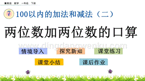 冀教版一年級下冊數(shù)學 7.4 兩位數(shù)加兩位數(shù)的口算 教學課件