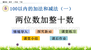冀教版一年級下冊數學5.3兩位數加整十數教學課件