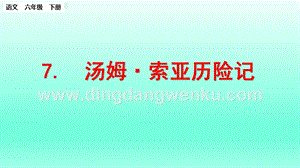 部編人教版小學語文六年級下冊湯姆索亞歷險記（節選）課件