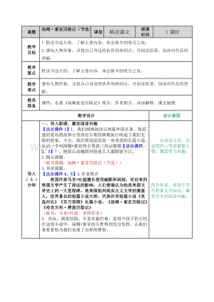部編人教版小學(xué)語(yǔ)文六年級(jí)下冊(cè) 湯姆·索亞歷險(xiǎn)記（節(jié)選）教案