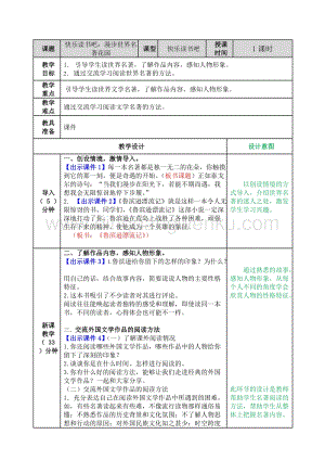 部編人教版小學語文六年級下冊快樂讀書吧教案
