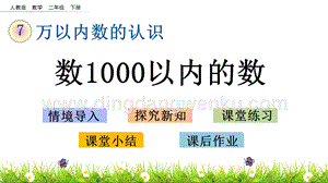 人教版二年級下冊數學7.1數1000以內的數PPT課件