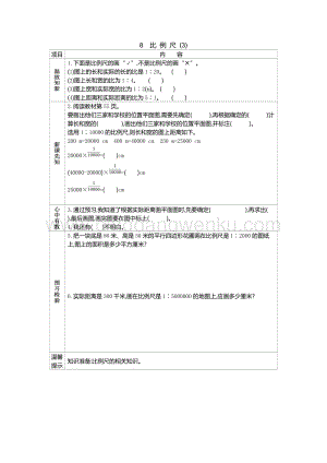 人教版六年級下冊數學比例尺(3)學案