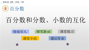 西師大版六年級下冊第一單元1.4 百分數和分數、小數的互化 ppt課件.pptx