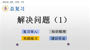 西師大版六年級(jí)下冊(cè)數(shù)學(xué)總復(fù)習(xí)1.14 解決問(wèn)題（1） ppt課件.pptx