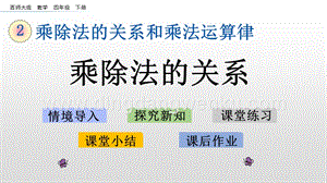 西師大版四年級下冊數學第二單元2.1乘除法的關系PPT課件.pptx