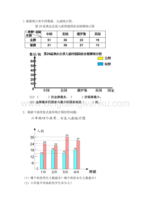 西師大版四年級下冊數學第八單元 8.5 條形統計圖（2） 同步練習題.docx