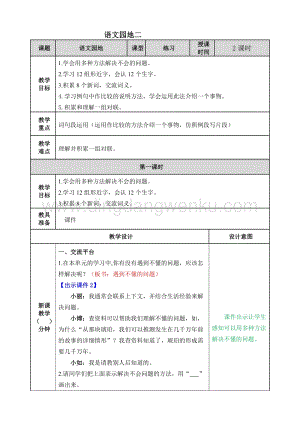 人教版部編版四年級(jí)下冊(cè)語(yǔ)文語(yǔ)文園地二教案.doc