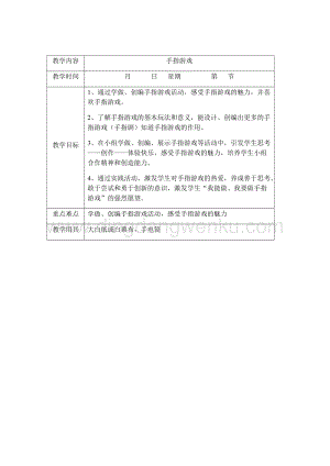 三年級上冊綜合實踐活動教案-主題六 手指游戲 -遼師大版.docx