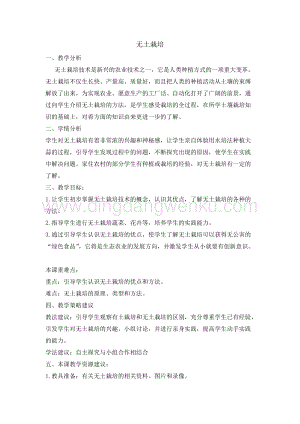 五年級綜合活動實踐教案-無土栽培教學設計（全國通用）.doc