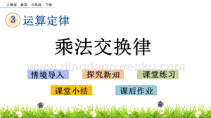人教版小學數學四年級下冊第三單元3.6 乘法交換律 PPT課件