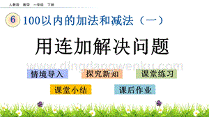 人教版小學數學一年級下冊 6.11 用連加解決問題 PPT課件