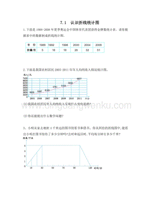 人教版小學(xué)數(shù)學(xué)五年級(jí)下冊(cè)第七單元7.1 認(rèn)識(shí)折線統(tǒng)計(jì)圖 課時(shí)練習(xí)題