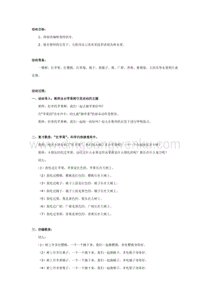 幼兒園中班音樂教學： 中班仿編歌曲：紅蘋果 教案