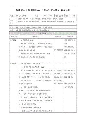 部編版一年級(jí)上冊(cè)道德與法制教學(xué)設(shè)計(jì)1.開開心心上學(xué)去第1課時(shí).docx