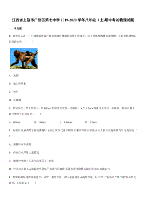 2019-2020學年八年級（上)江西省上饒市廣信區第七中學期中考試物理試題.docx