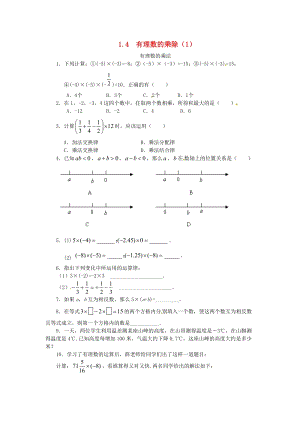 人教版七年級數學上冊第一章有理數1.4有理數的乘除法1.4.1有理數的乘法課時練.doc