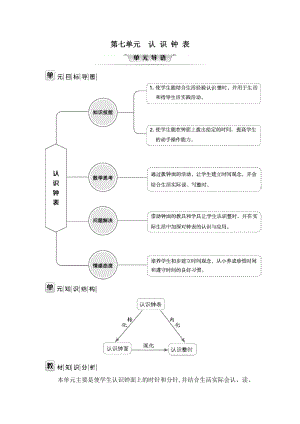 人教版一年級(jí)上冊(cè)數(shù)學(xué)第七單元目標(biāo)導(dǎo)圖+知識(shí)結(jié)構(gòu)+知識(shí)分析+方法探究.doc