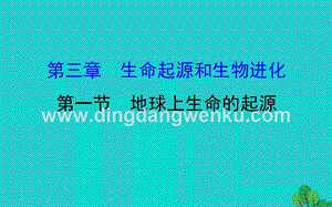 人教版八年級下冊生物7.3.1地球上生命的起源習題課件新版新人教.ppt