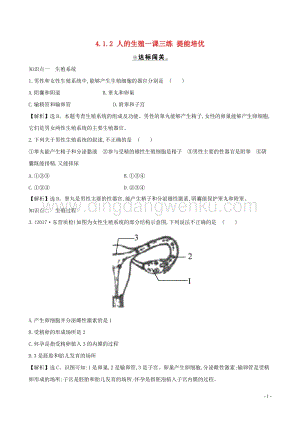 人教版七年級下冊生物4.1.2人的生殖 同步練習題.doc