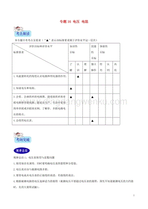 2年中考1年模擬備戰(zhàn)2020年中考物理專題16電壓電阻含解析2020021639.doc