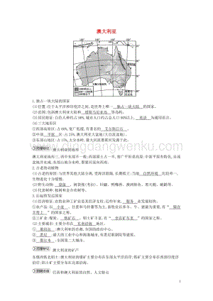 湘教版七年級地理下冊第八章走進國家8.7澳大利亞知識點素材.doc