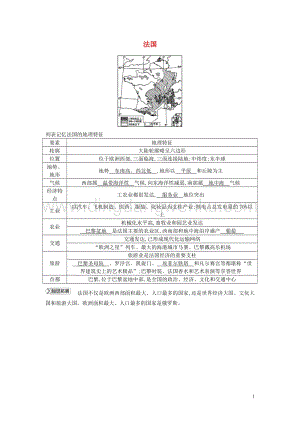 湘教版七年級地理下冊第八章走進國家8.4法國知識點素材.doc