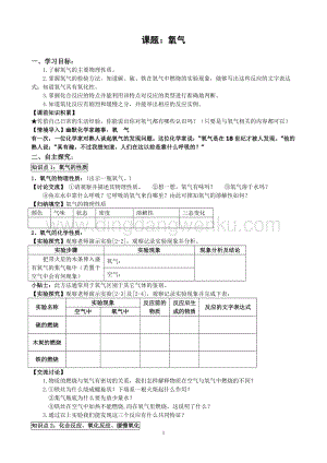 人教版九年級上冊化學2.2氧氣導學案.doc