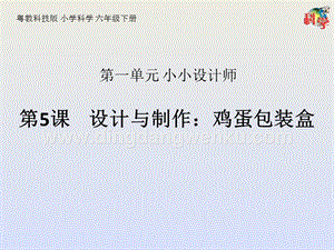 粵教粵科版六年級下冊科學課件第5課設計與制作：雞蛋包裝盒(共16張PPT).pptx