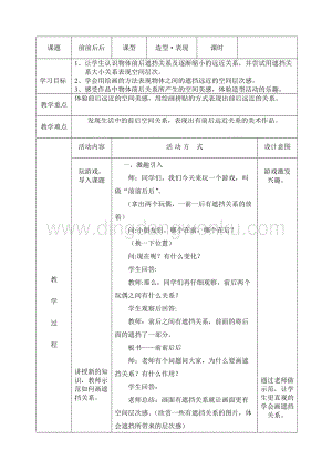 人教版三年級(jí)上冊(cè)美術(shù)教案－4前前后后 教學(xué)設(shè)計(jì).doc