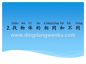 湘科版一年級下冊科學1.2 找物體的相同和不同課件.ppt