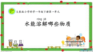 大象版一年級下冊科學1.3《水能溶解哪些物質》公開課課件（河南禹老師市級優課）.pptx