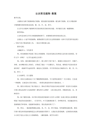 大象版一年級下冊科學2.1認識常見植物優質教案（河南王老師）.doc