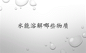 大象版一年級下冊科學1.3《水能溶解哪些物質》公開課課件（甘肅張老師縣級優(yōu)課）.pptx