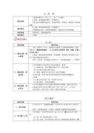 部編版一年級(jí)上冊(cè)語(yǔ)文4.四季 教案.docx
