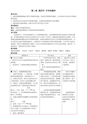 北師大版八年級上冊物理1.4《升華和凝華》教案（錢老師公開課作品）.doc