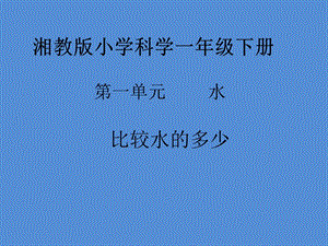湘科版一年級(jí)下冊(cè)科學(xué)1.2《比較水的多少》公開(kāi)課課件（遼寧優(yōu)質(zhì)課）.pptx