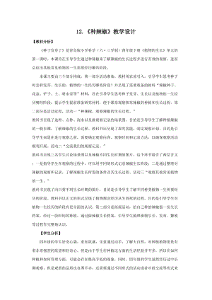 新版青島版（六三制）四年級下冊科學12.《種辣椒》 教學設計.doc