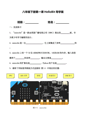 新世紀版信息技術八年級下冊第一課HelloBit課前導學.doc