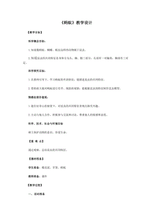 青島版四年級上冊科學1.《螞蟻》教學設計.docx
