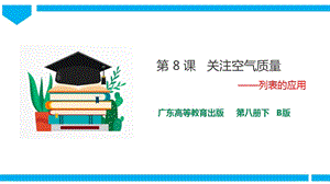 粵高教版八年級下冊信息技術1.8關注空氣質量——列表的應用 課件+教案（配套）.pptx