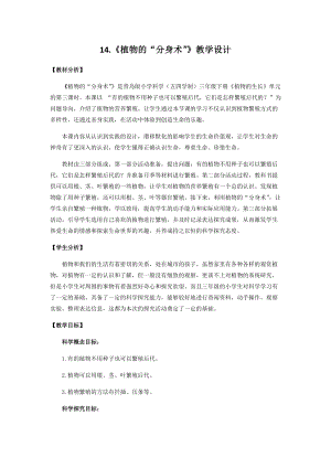 青島版（五四制）三年級(jí)下冊(cè)科學(xué)14.《植物的“分身術(shù)”》教學(xué)設(shè)計(jì).docx