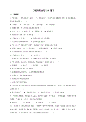 人教版八年級下冊歷史與社會8.3.1維新變法運動（練習）.doc