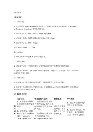 牛津上海版三年級(jí)下冊英語Module3 Unit 1《shapes》教案.doc