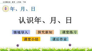 北京課改版三年級下冊數學1.1 認識年、月、日 教學課件.pptx
